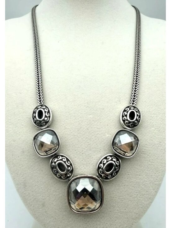 Brighton Jewelry - Brighton Venus Rising Statement Necklace Swarovski Crystal Silver Plated